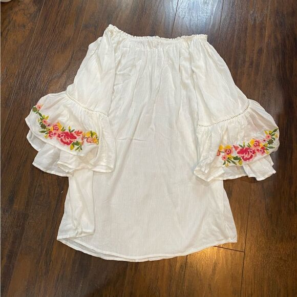 Johnny Was Casey Embroidered Artsy Boho Flowy Tunic Top - Picture 3 of 10
